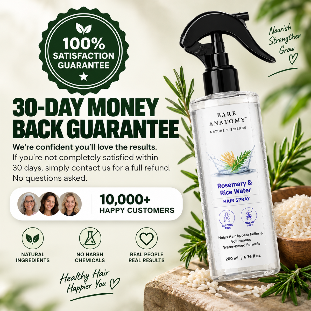Bare Anatomy™ Rosemary & Rice Water Spray